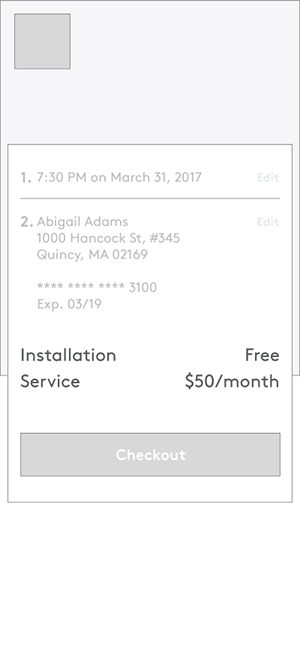 Screenshot of wireframe for user flow